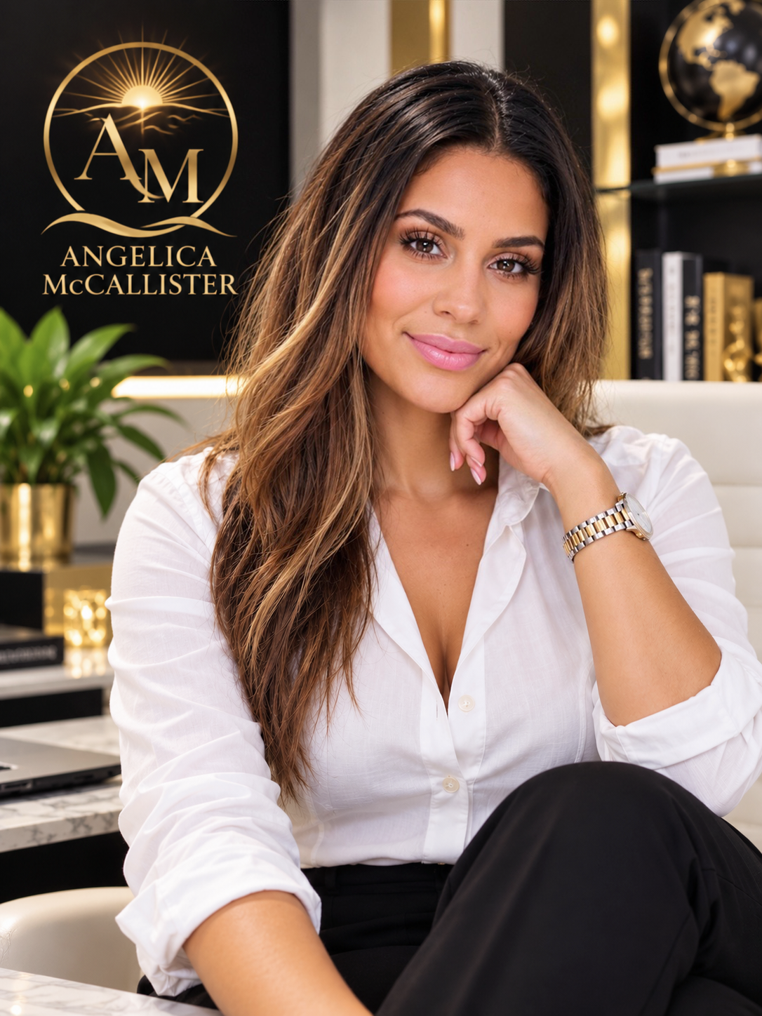 Angelica McCallister seated in her office